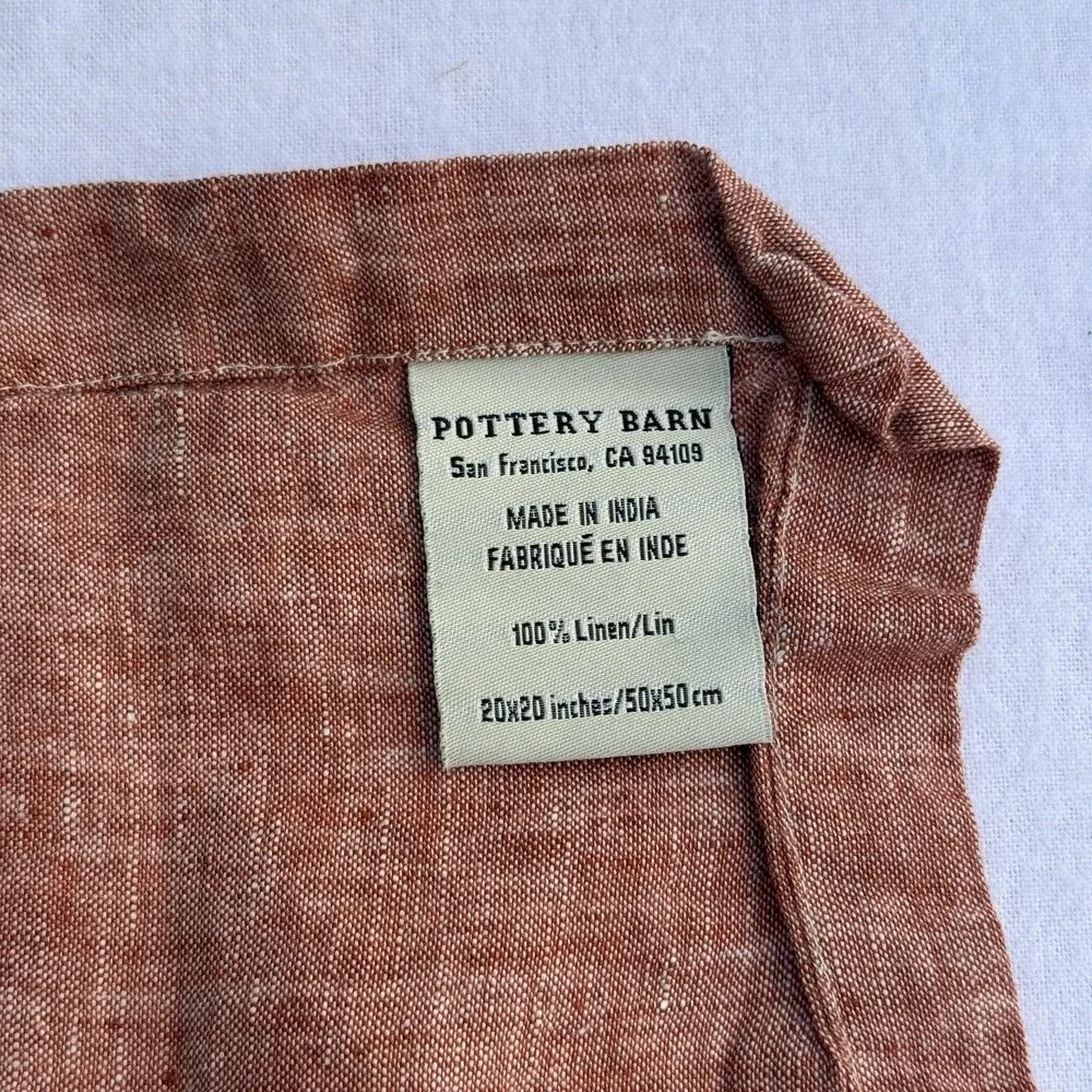 6 Pottery Barn Linen Napkins Placemats Red Cross Dyed Patriotic‎ Cottage Coastal